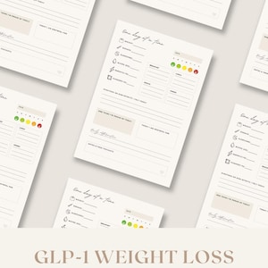 GLP-1 Weight Loss Journal Pages / Daily Log  / Instant Digital Download / Letter / A4 / A5 / Tracker