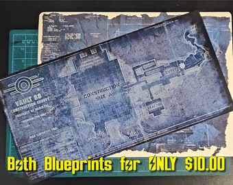 Un-Official Handmade Fallout 4 - Robot Schematic & Vault 88 Blueprint