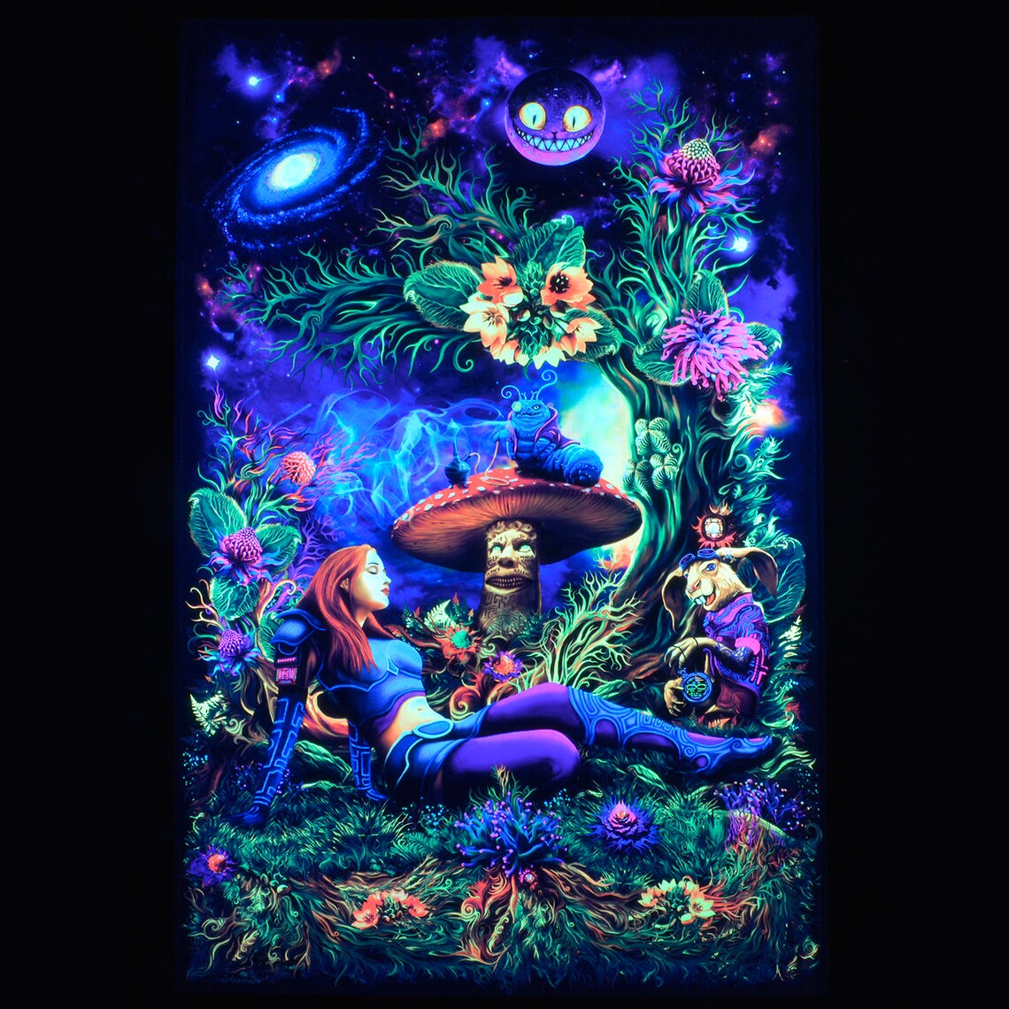 Psy Ðackdrop Alice in a psychedelic wonderland. UV | Etsy
