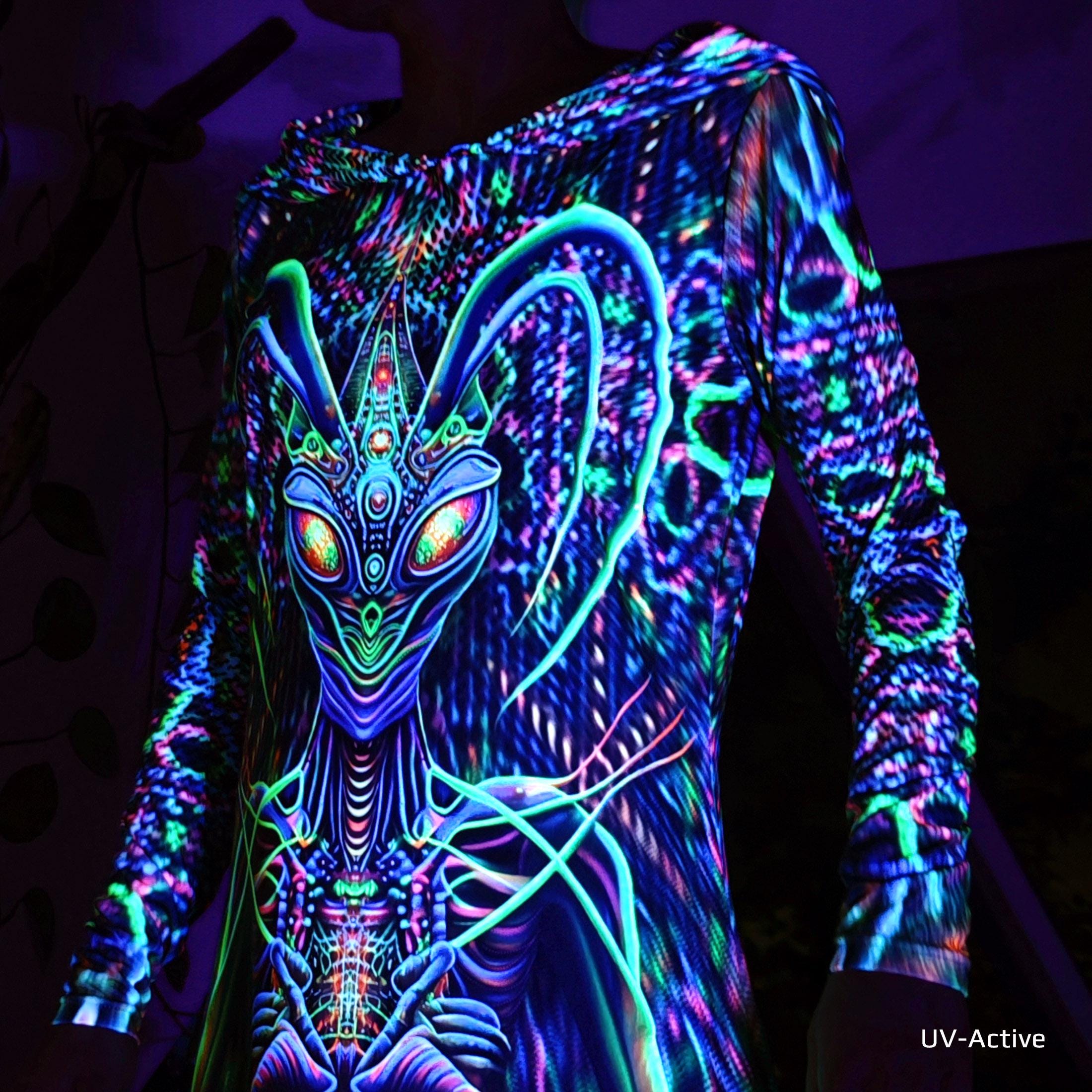black light party dress Blacklight mesh body suit Dresses for Apple-Shape | color:Taupe ensuring you sparkle all