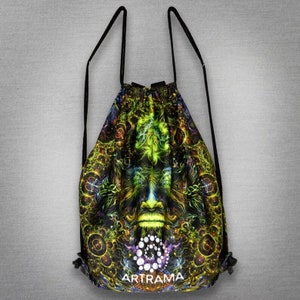 Mochila activa UV Bolsa de mano Cordón Festival bpack Bolsa de tela de Halloween Bolsa de dulces de truco o trato Bolsa de compras aterradora Regalo de Halloween