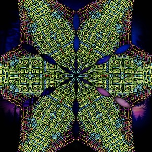 Canopy blacklight UV active Ancient Symbols ceiling decor lycra psytrance party festival psychedelic decoration trippy room fractal decor