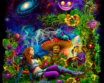 Alice in Wonderland アートパネル Alice Entering Wonderland - JoJoesArt - Paint by Numbers