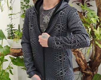 Zip-Up Sweater Molecule - Unique Design Hoodie - Festival and party clothes - Warm track jacket unisex – For Everyday & Outdoor