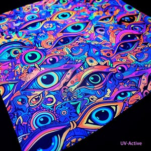 Kissenhülle Schwarzlicht aktiv UV Schwarzlicht aktiv Plüsch Satin Kissenhülle Geschenk Kissenhülle psychedelisch