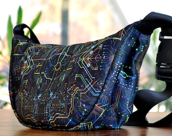 UV Active Bag: Processor - Festival Fanny Pack - Axelväska Blacklight Active Midjeväska Party - Axelväska Psykedelisk Bältesväska