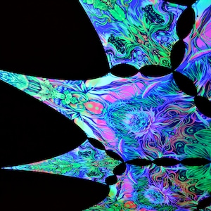 Canopy blacklight UV active Flower ceiling decor lycra psytrance party festival psychedelic decoration trippy room magic forest fractal