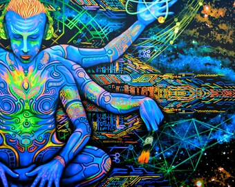 UV Backdrop: Shiva - Blacklight Fluorescent Psychedelic Sacred