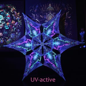 UV Blacklight-tak med konstruktion: Space Adept - Festivaltakdekoration - Psykedelisk dekoration - Trippy