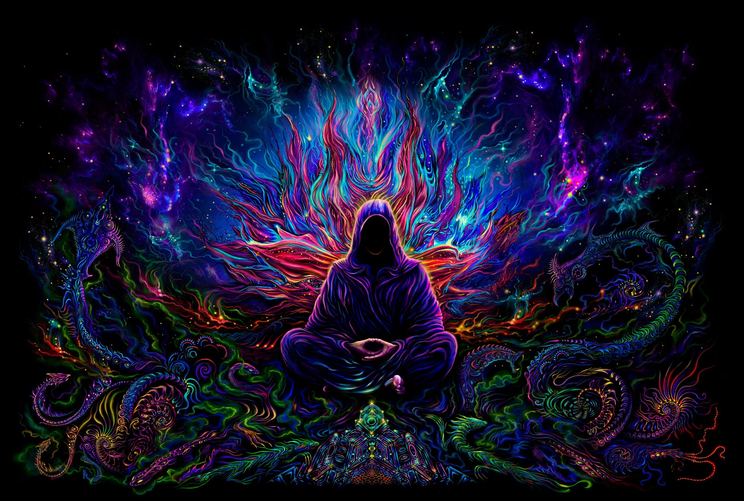 Buy Psy Backdrop vipassana UV Active Blacklight Online in India - Etsy