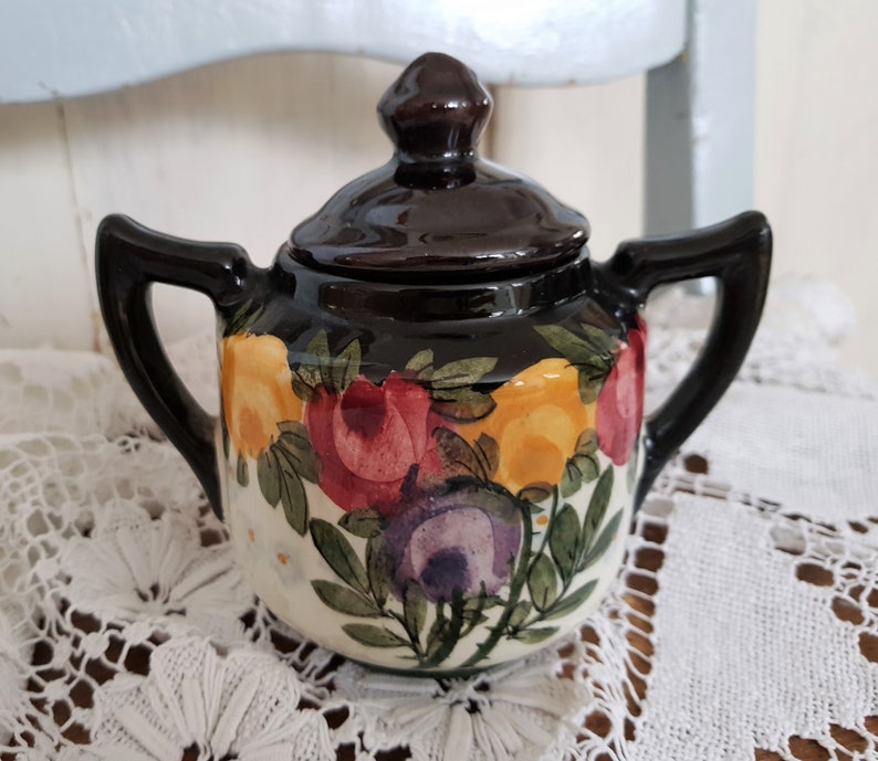 Very old hand-painted sugar tin