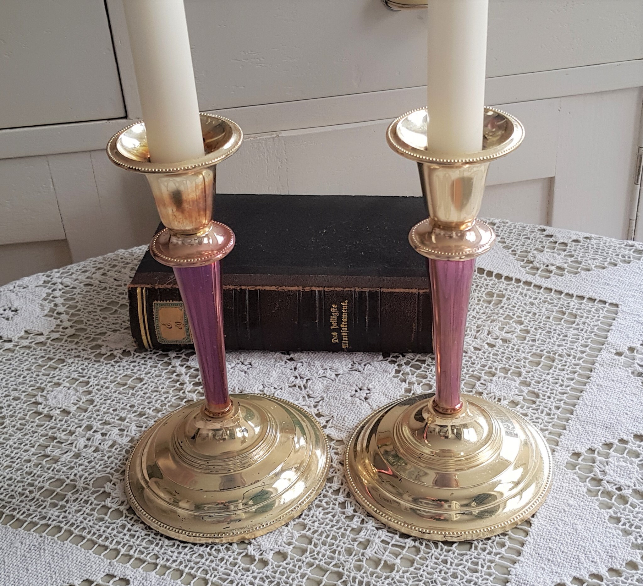 Pair of Decorative Candlesticks Etsy UK