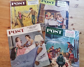 4 "The Saturday Evening Post" magazines from 1952 and 1953