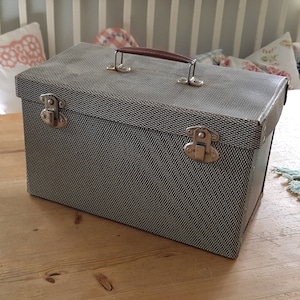 Caja índice antigua, caja para bobinas de película.