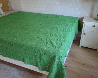 Sognante copriletto/plaid lavorato a mano all'uncinetto, 2 x 2 m