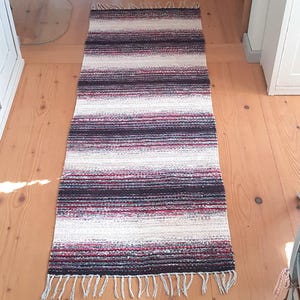 Underbar svensk lapptäcksmatta, 195 x 75 cm, handvävd