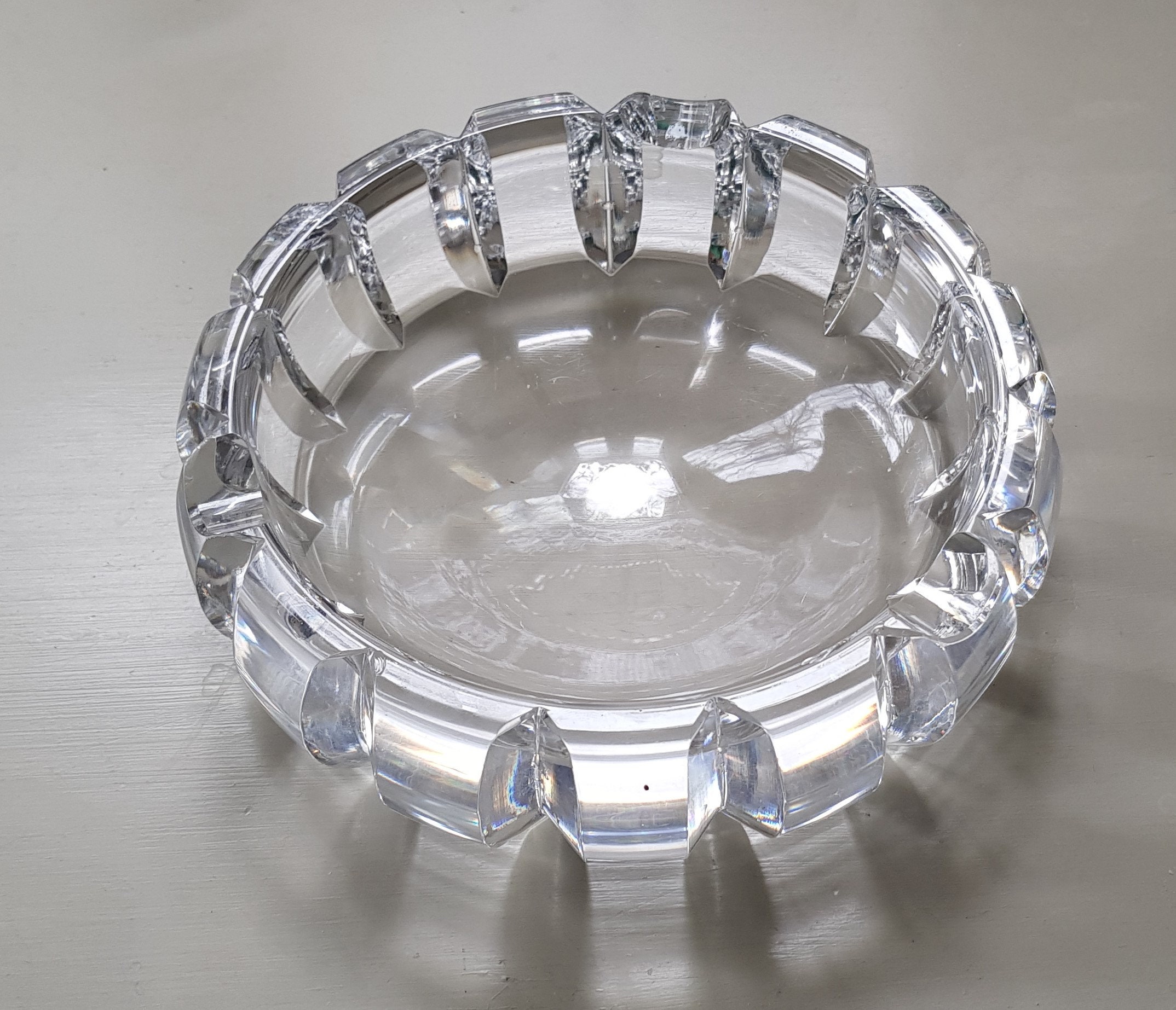 Aschenbecher Kristall und Silberrand