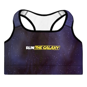 RUN The Galaxy - Galaxy Print - Sports Bra with Removable Pads