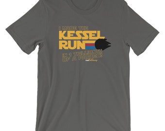 I Made The Kessel Run in 1 Trillionth of a Parsec - runTheGalaxy - Bella + Canvas 3001 Unisex Short Sleeve Jersey T-Shirt