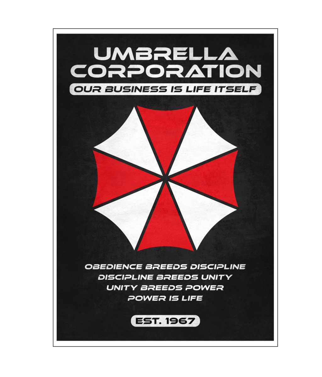 Resident Evil Umbrella Corporation Movie Poster Print Etsy