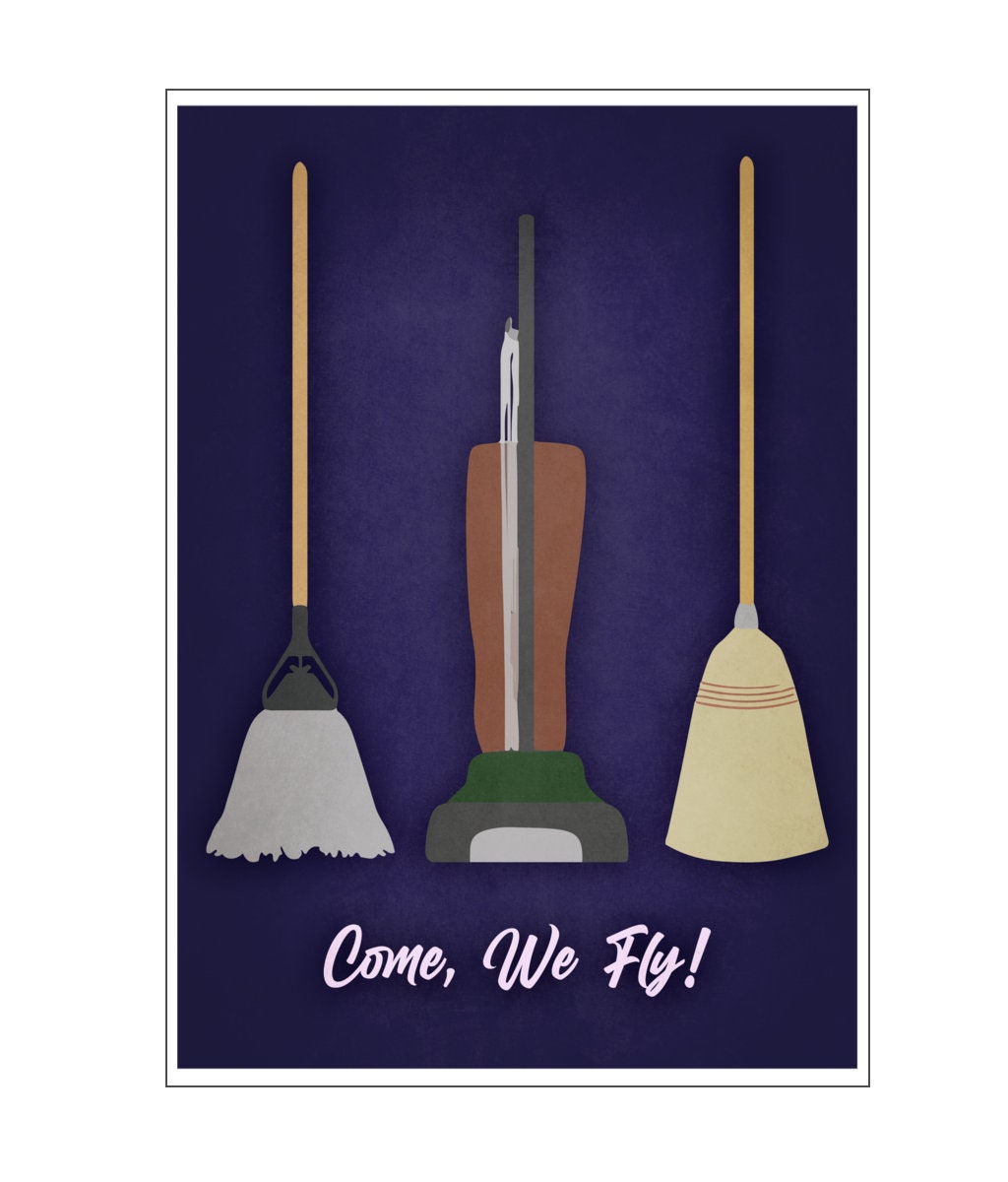 Hocus Pocus Brooms Movie Poster Print Alternative Wall Art Etsy
