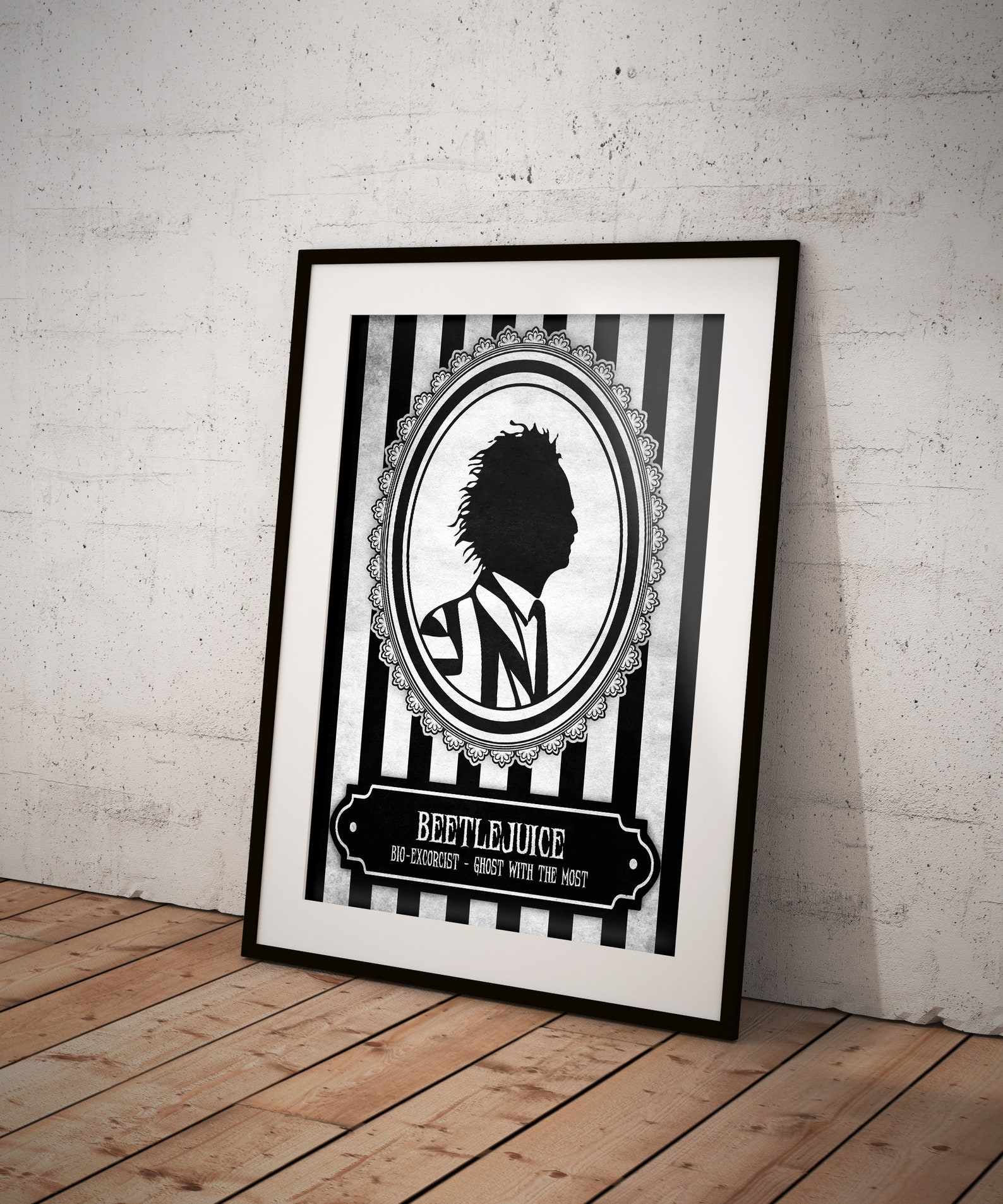 Beetlejuice Silhouette Movie Poster Print Tim Burton | Etsy
