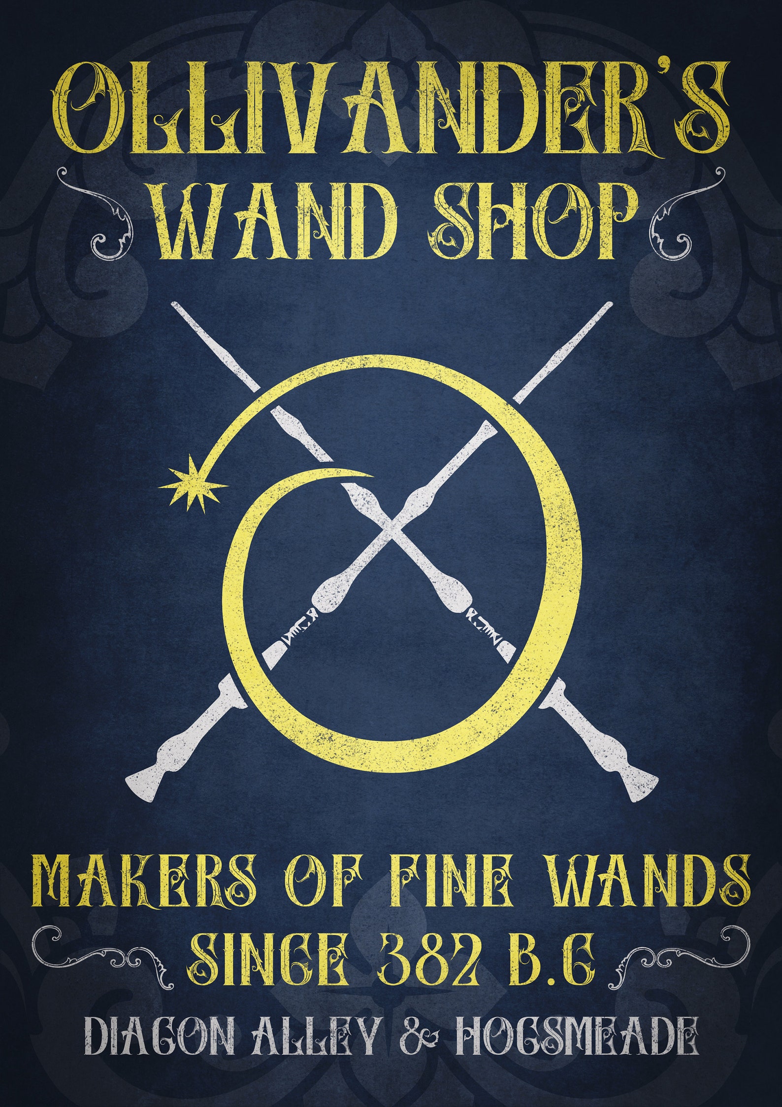 Ollivanders Wand Shop Diagon Alley Poster Print Harry Potter Etsy