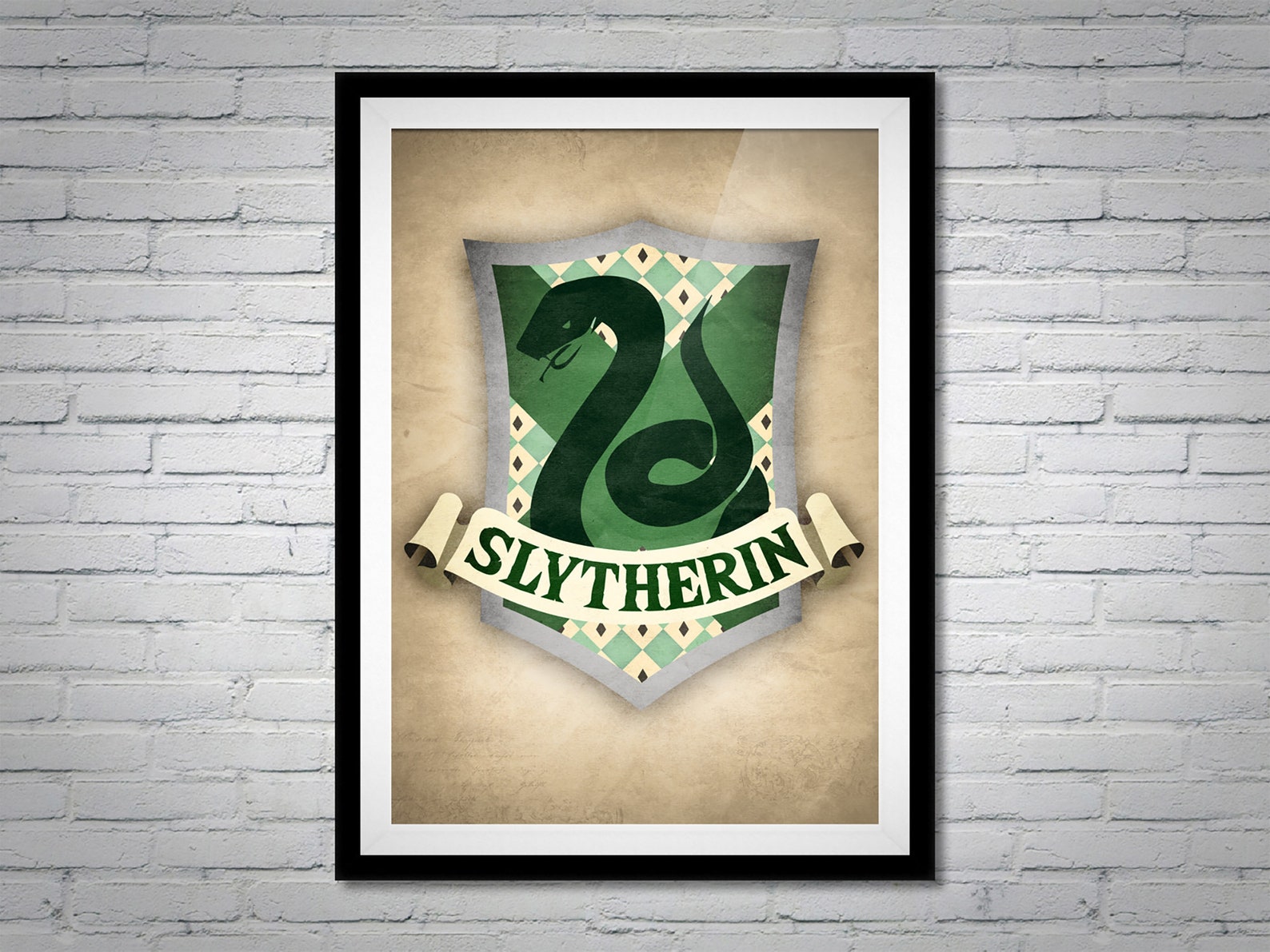 Slytherin Coat of Arms Crest Harry Potter Poster Alternative | Etsy
