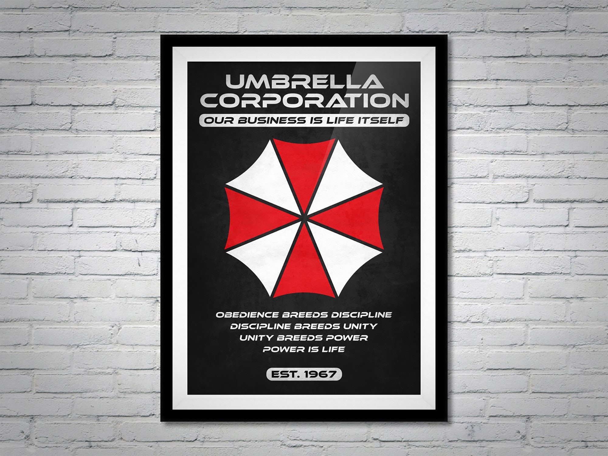 Resident Evil Umbrella Corporation Movie Poster Print Etsy