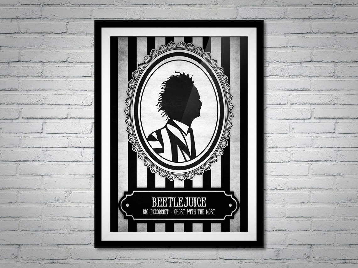 Beetlejuice Silhouette Movie Poster Print Tim Burton | Etsy