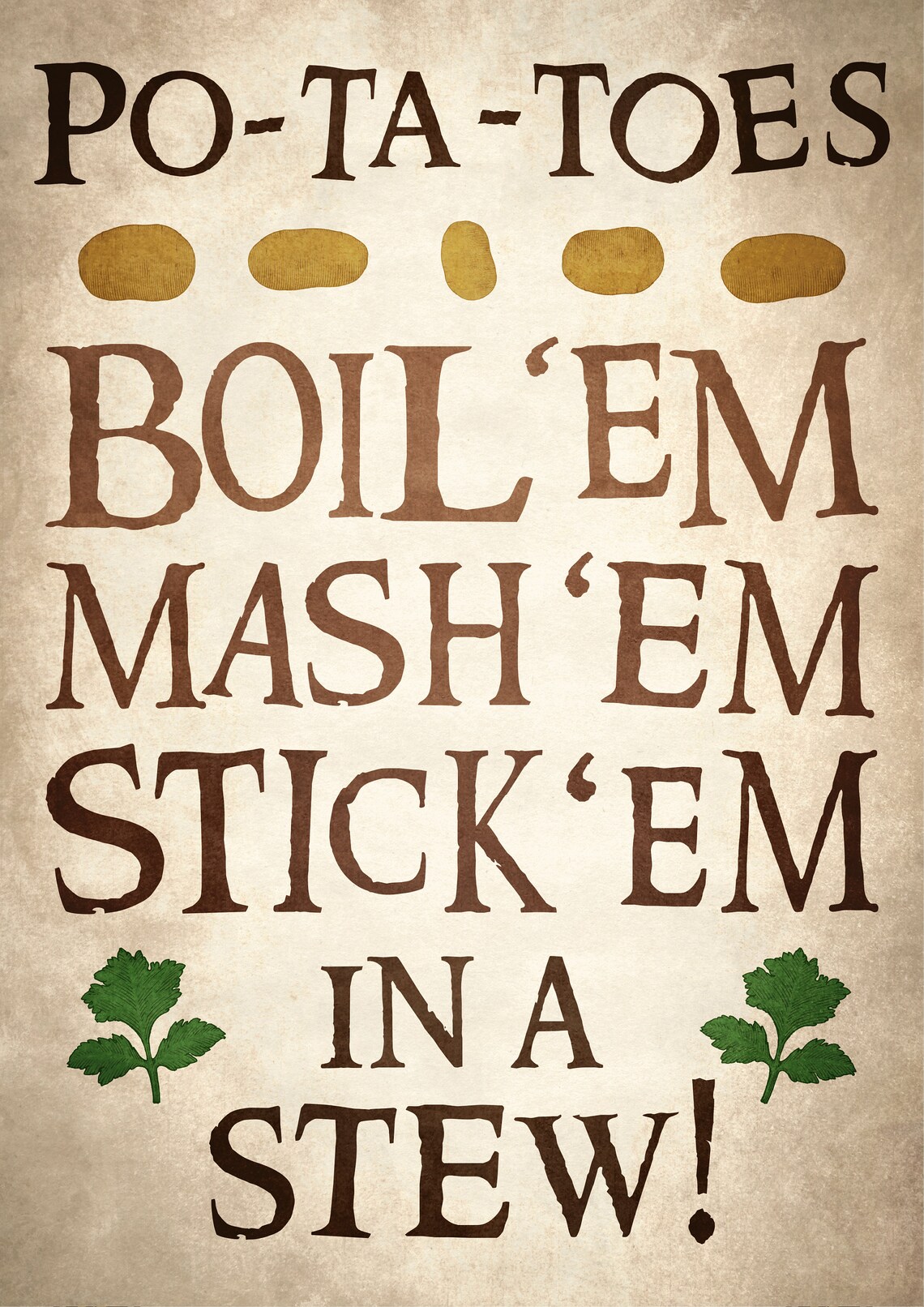 Lord of the Rings Poster Potatoes Samwise Gamgee Print Etsy