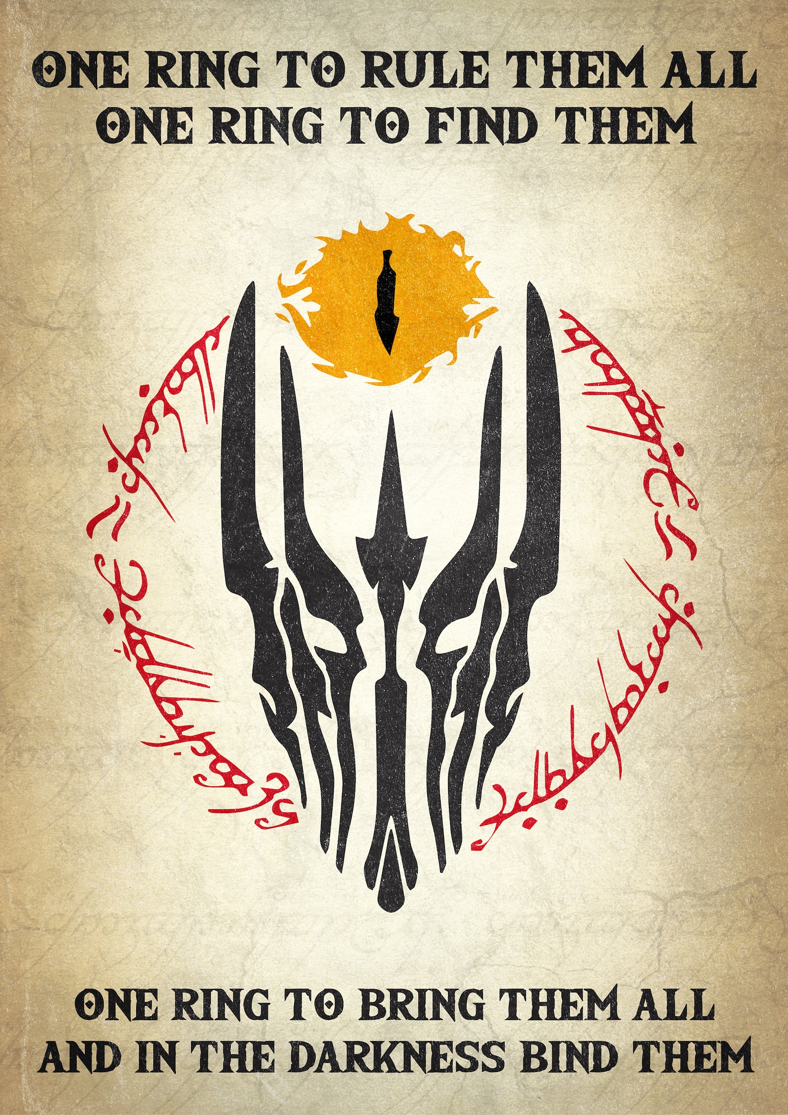 Lord of the Rings Poster One Ring to Rule Them All Print  Etsy