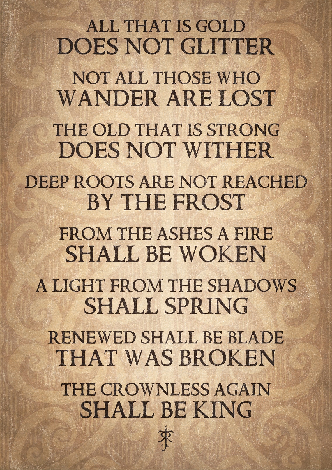 Lord of the Rings Poster Gedicht All That Is Gold Does Not Etsy