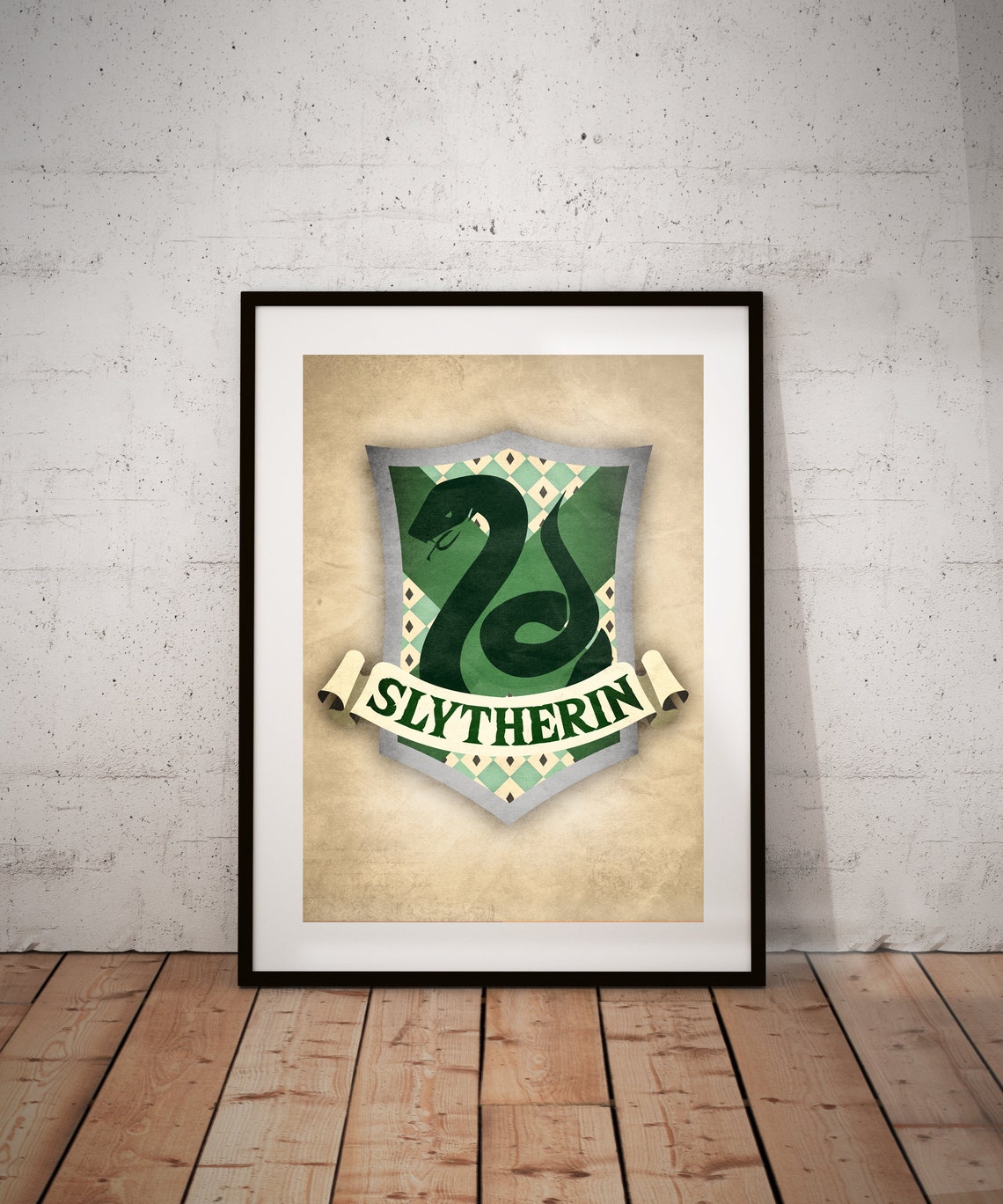 Slytherin Coat of Arms Crest Harry Potter Poster Alternative | Etsy
