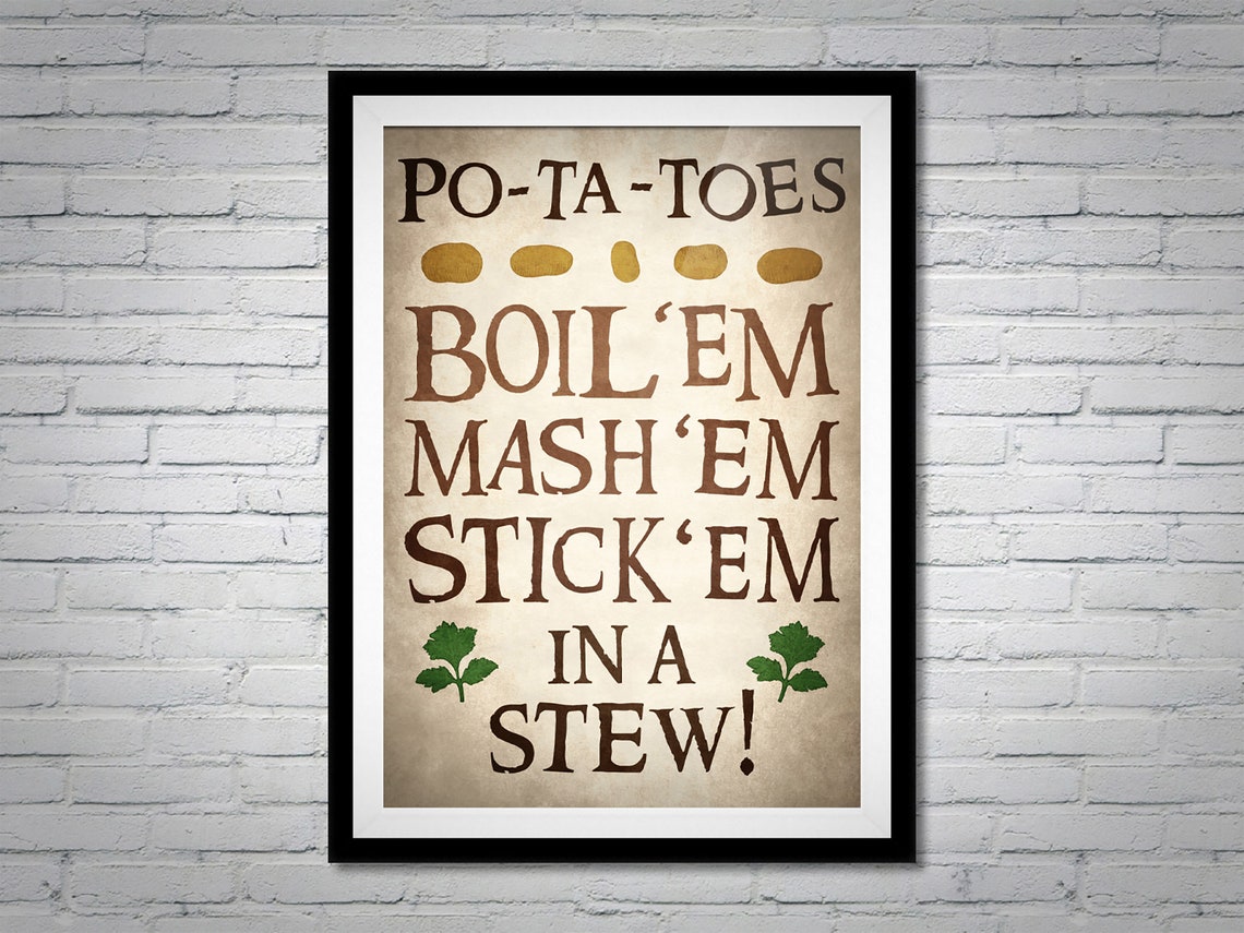 Lord of the Rings Poster Potatoes Samwise Gamgee Print Etsy