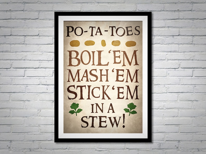 Lord of the Rings Poster Potatoes Samwise Gamgee Print Etsy