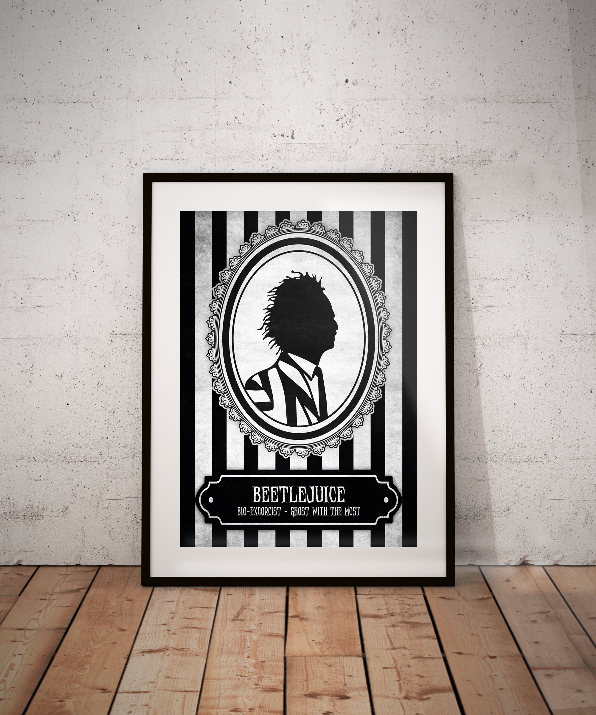 Beetlejuice Silhouette Movie Poster Print Tim Burton | Etsy