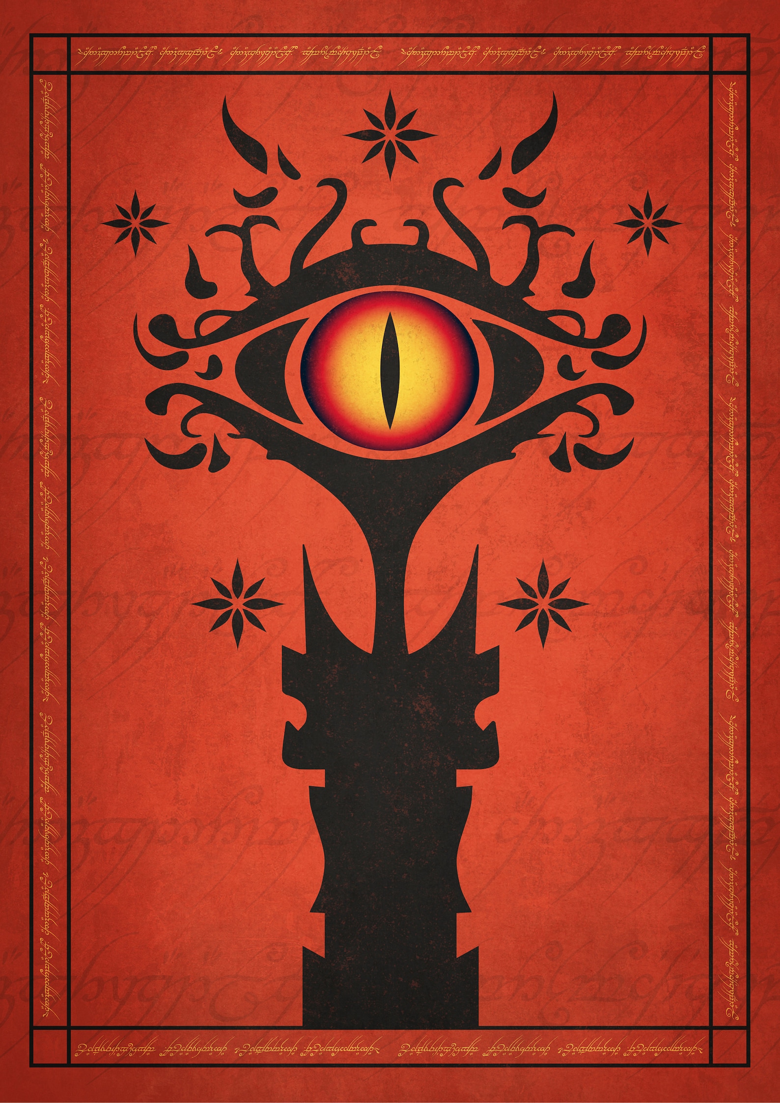 Lord of the Rings Poster Mordor Flag Print Alternative Movie Etsy