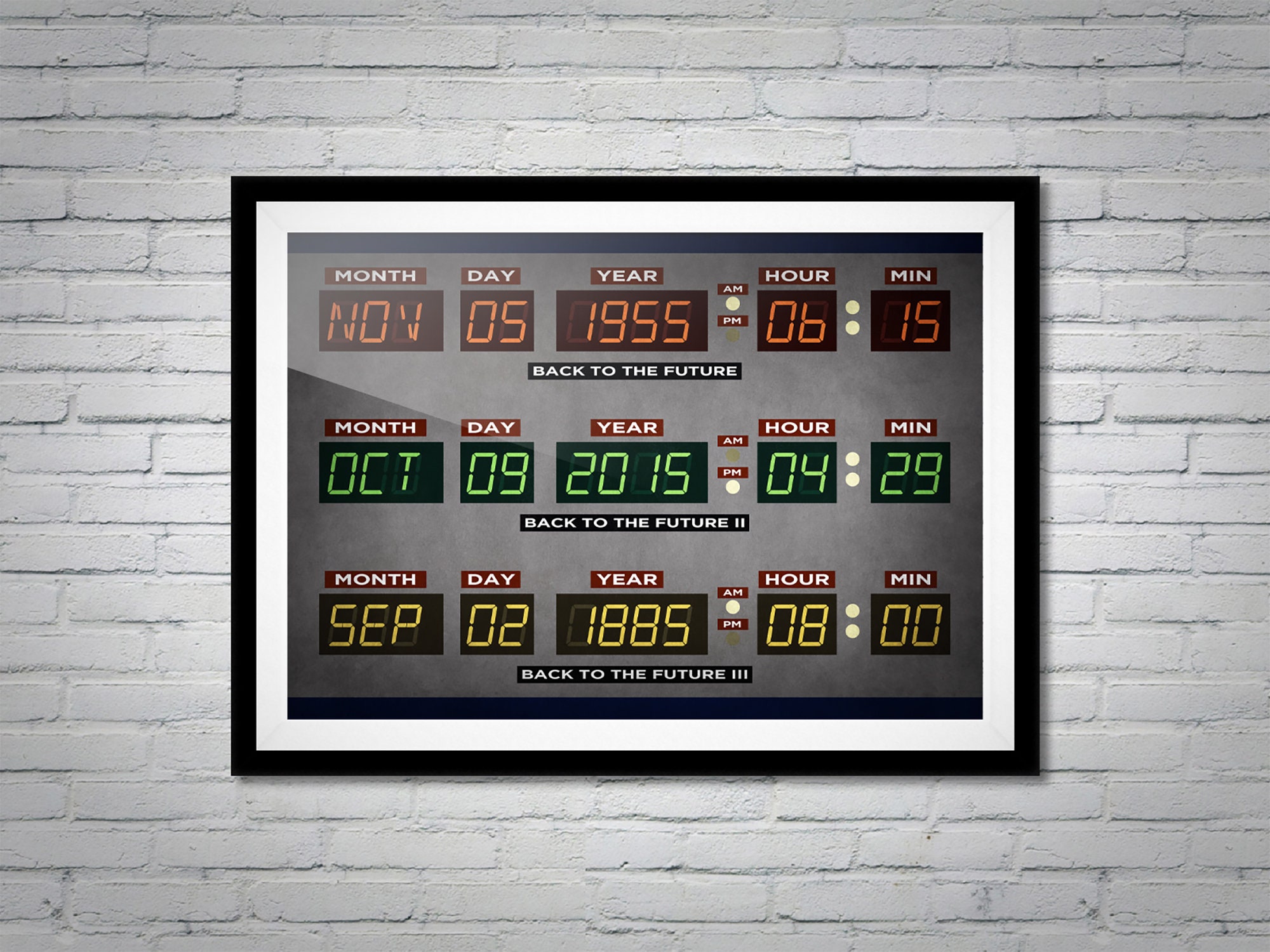 Back to the Future Time Circuits Poster Print DeLorean McFly Etsy