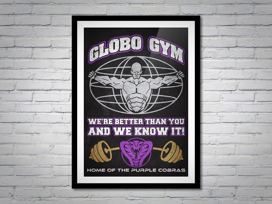 Globo Gym Purple Cobras Fitness Poster Print Dodgeball Etsy
