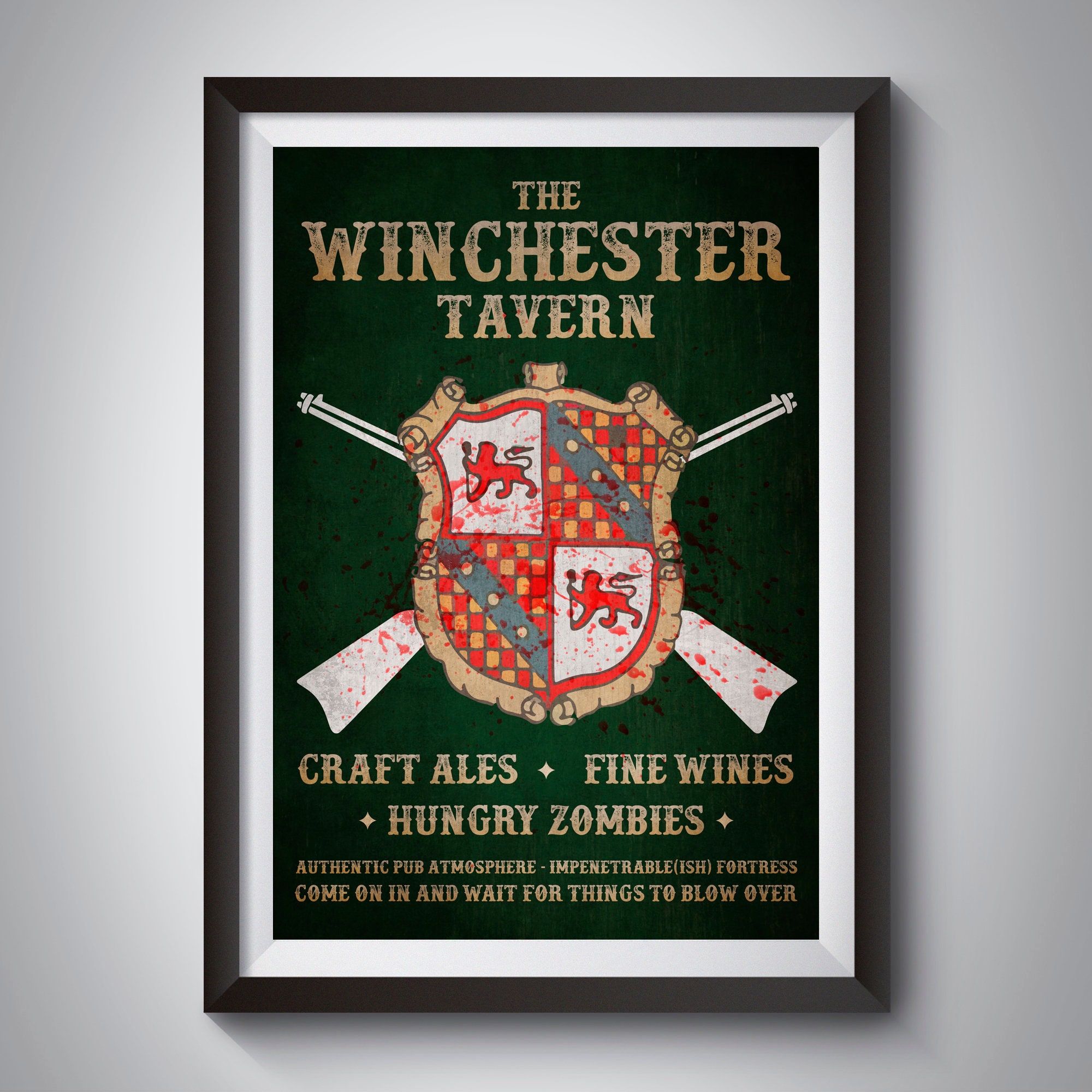 Shaun of the Dead Winchester Pub Sign Poster Print Etsy
