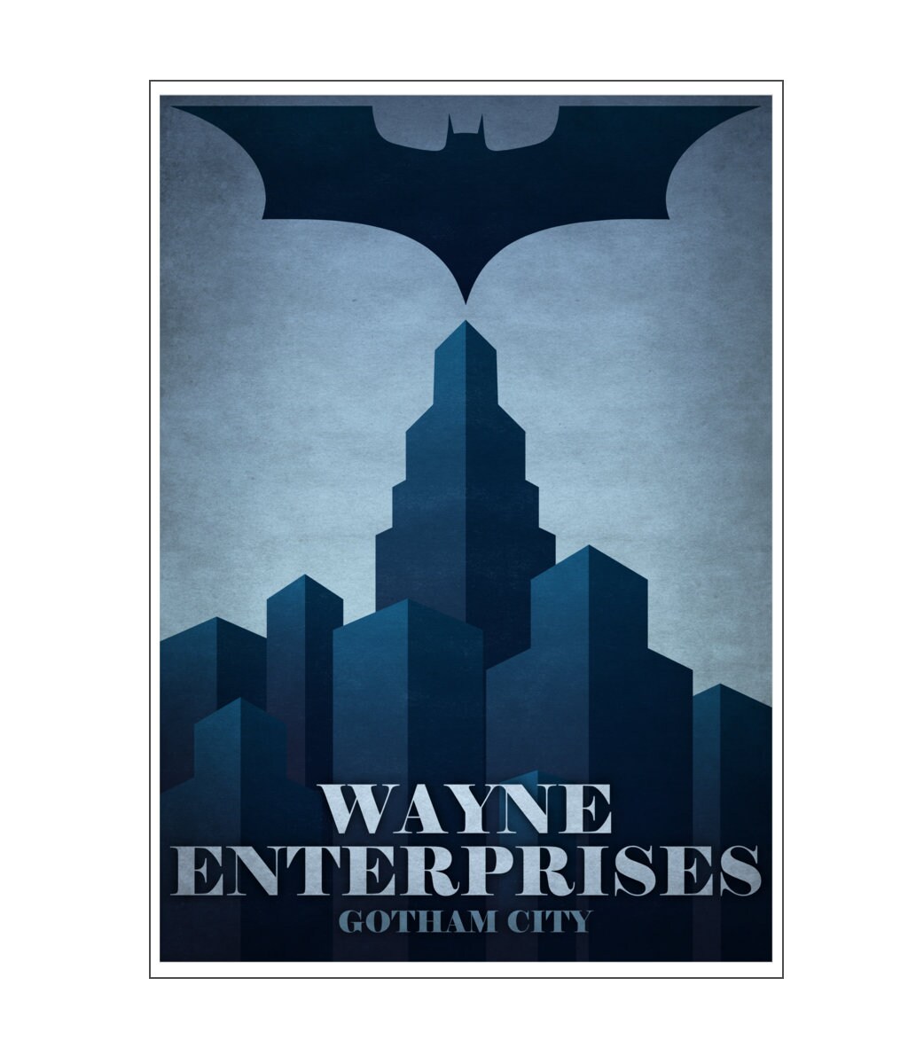 Batman Wayne Enterprises Movie Poster Print Alternative Wall | Etsy