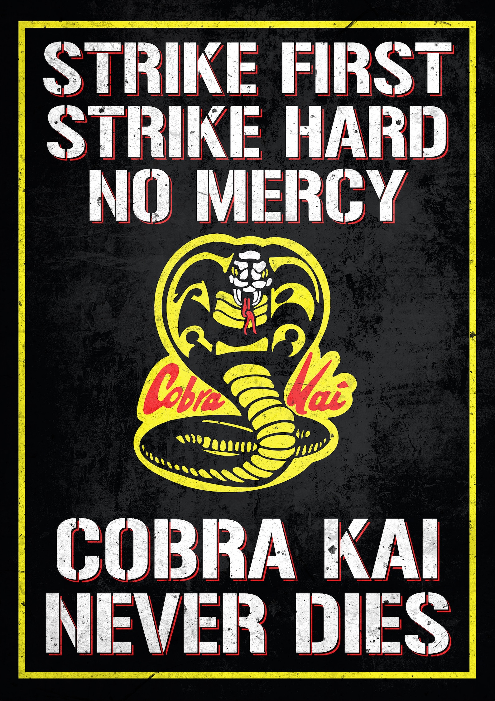 Cobra Kai Poster Karate Kid Wall Art Gift Strike First No Etsy