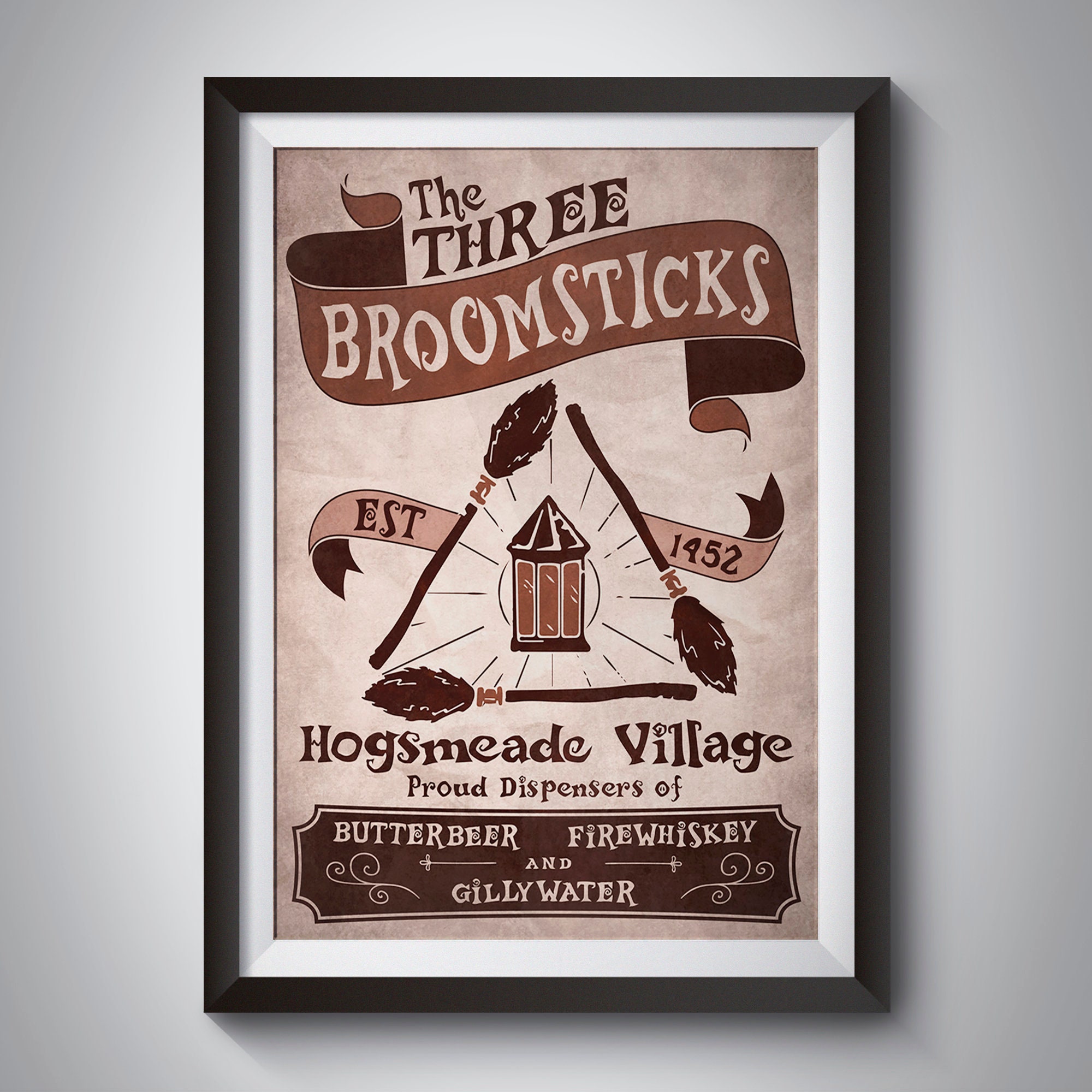 Leaky Cauldron Three Broomsticks Poster Collection SET OF 2 Etsy