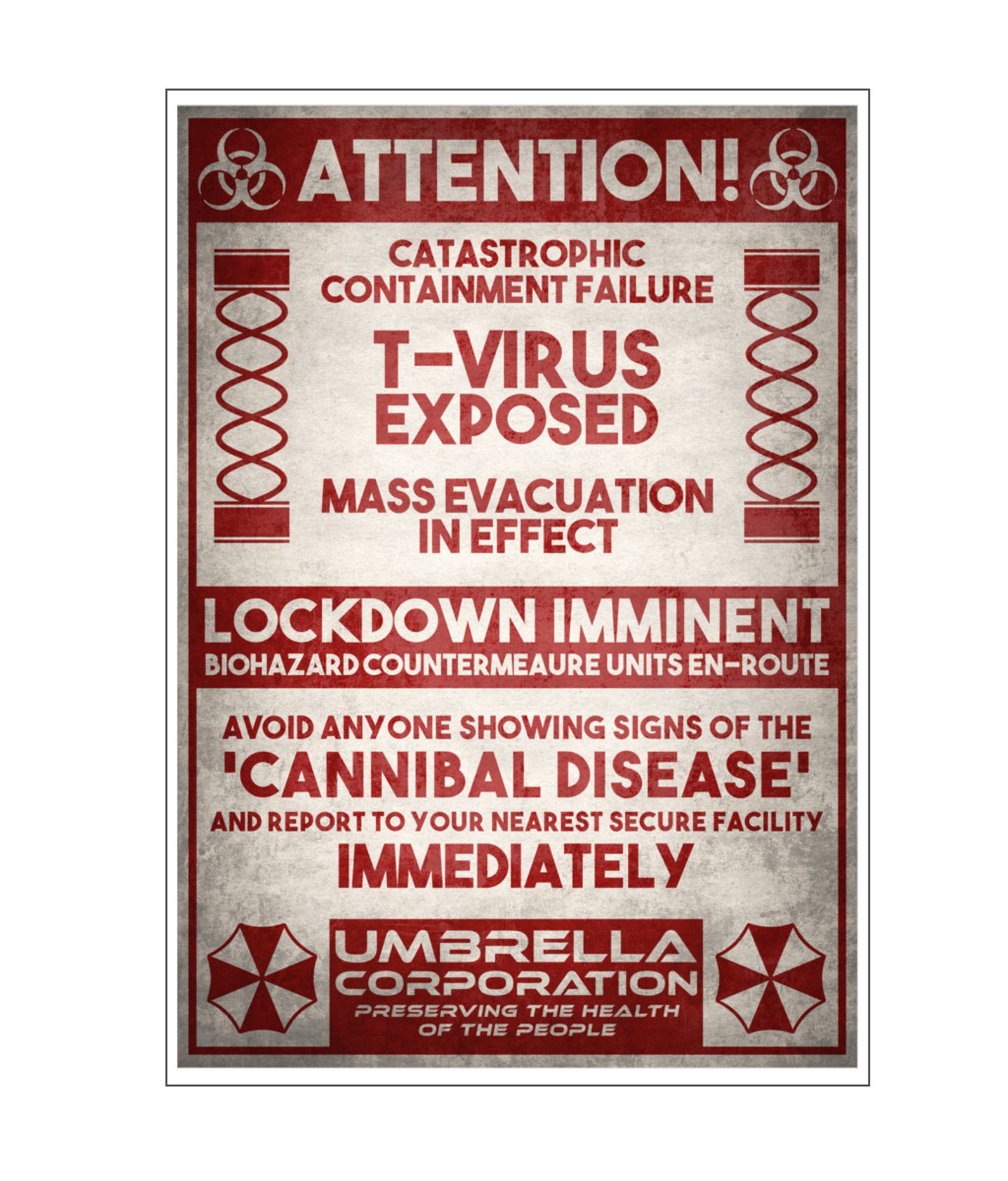 Resident Evil Umbrella Corporation Movie Poster Print Etsy