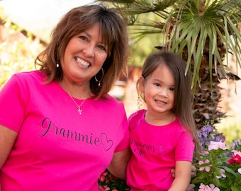 Grammies-meisje, bijpassende sets familieshirts, oma-shirt, Grammies-meisje, nona-shirt, oma-shirt, op maat gemaakt oma-shirt,