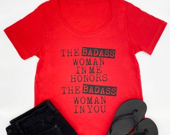 Badass Woman, Strong Women Shirt, Workout T-Shirt, Graphic T-Shirts, Yoga Shirt, Yoga Tee, Women Tee Shirts