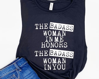Badass Woman - Potężny, umięśniony top - Silne kobiety - Koszulka do ćwiczeń - Koszulka fitness - Podnoszący top bez rękawów - Koszulka do jogi - Pilates - Siłownia