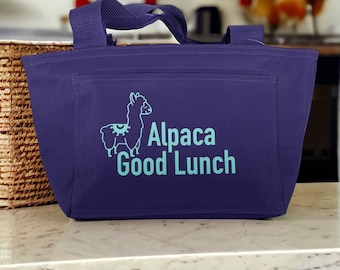 Alpaca Good Lunch Insulated Lunch Bag | Reusable Lunch Cooler for Outdoors | Unisex Insulated Lunch Bag | Lunch Bag For School Office Picnic