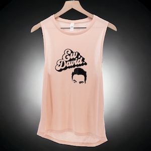 EW., DAVID Muscle Tank | Women&#39;s Graphic Racerback Tank Top | David Rose Tank | Funny Gift for Her | Sarcastic Tank Tops